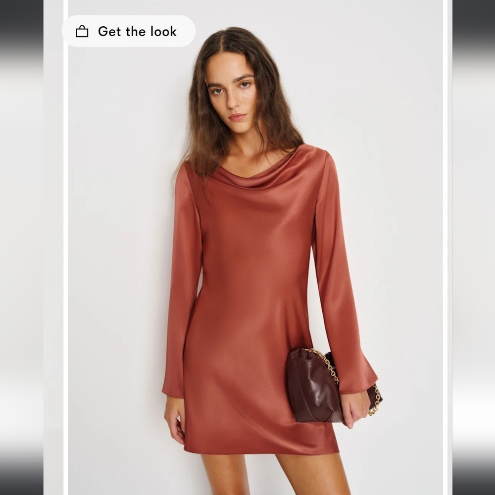 Reformation Pike Satin Dress Pink - Size XS